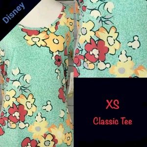 LuLaRoe DISNEY Classic T (XS) NWT - aqua floral